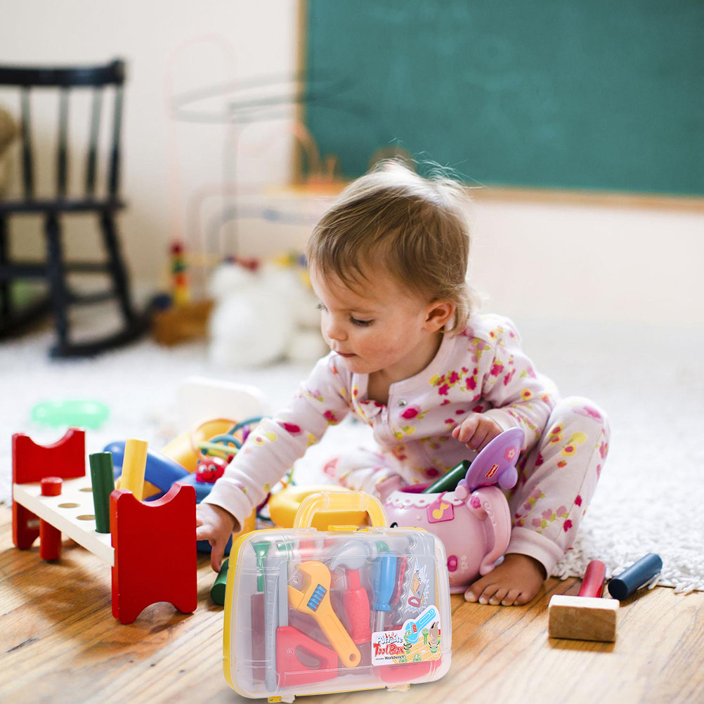 Tools Workshop Kids - 1Set Plastic Tool Box Kid Handyman