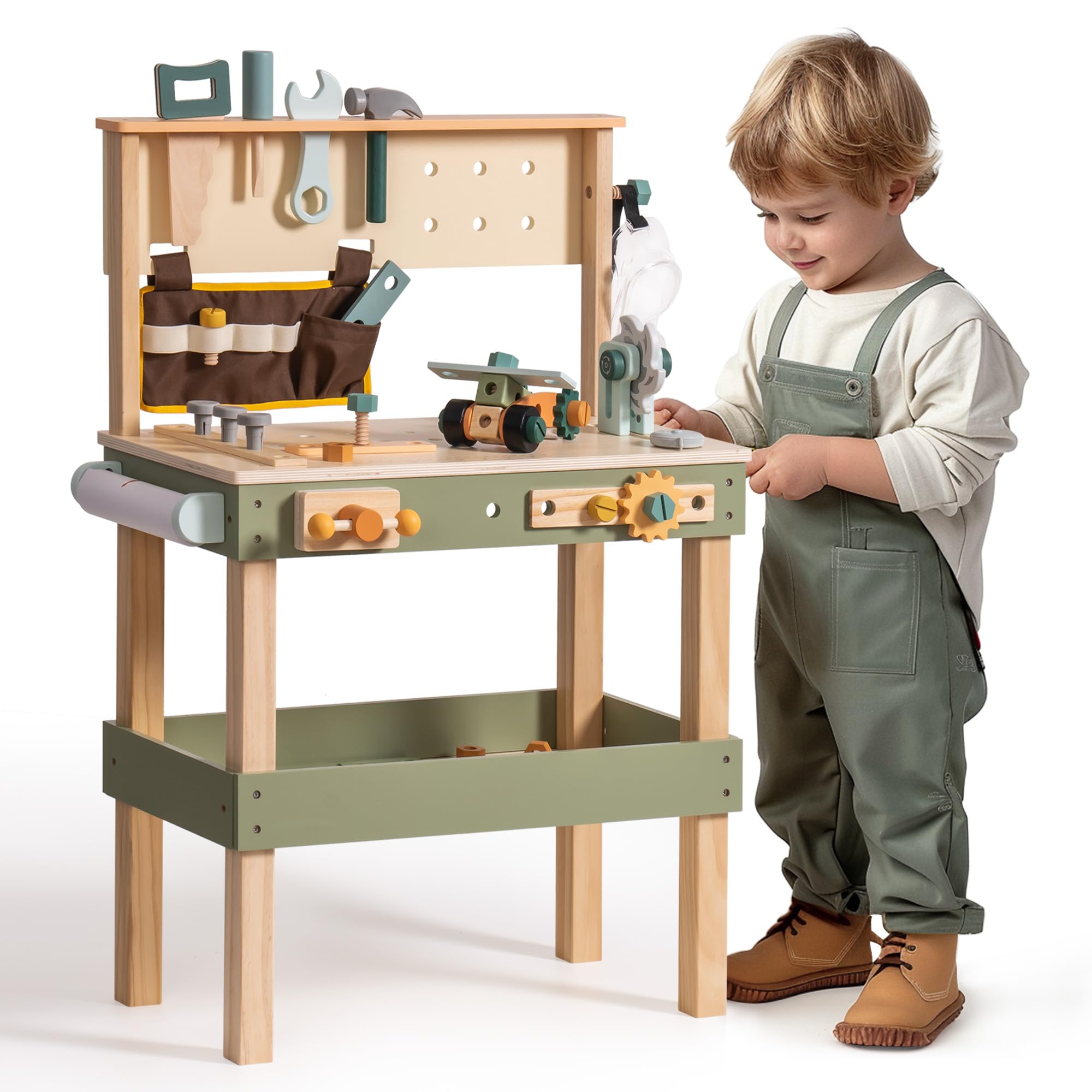 Tools Workshop Kids - ROBOTIME Wooden Kids Tool Bench Toddler