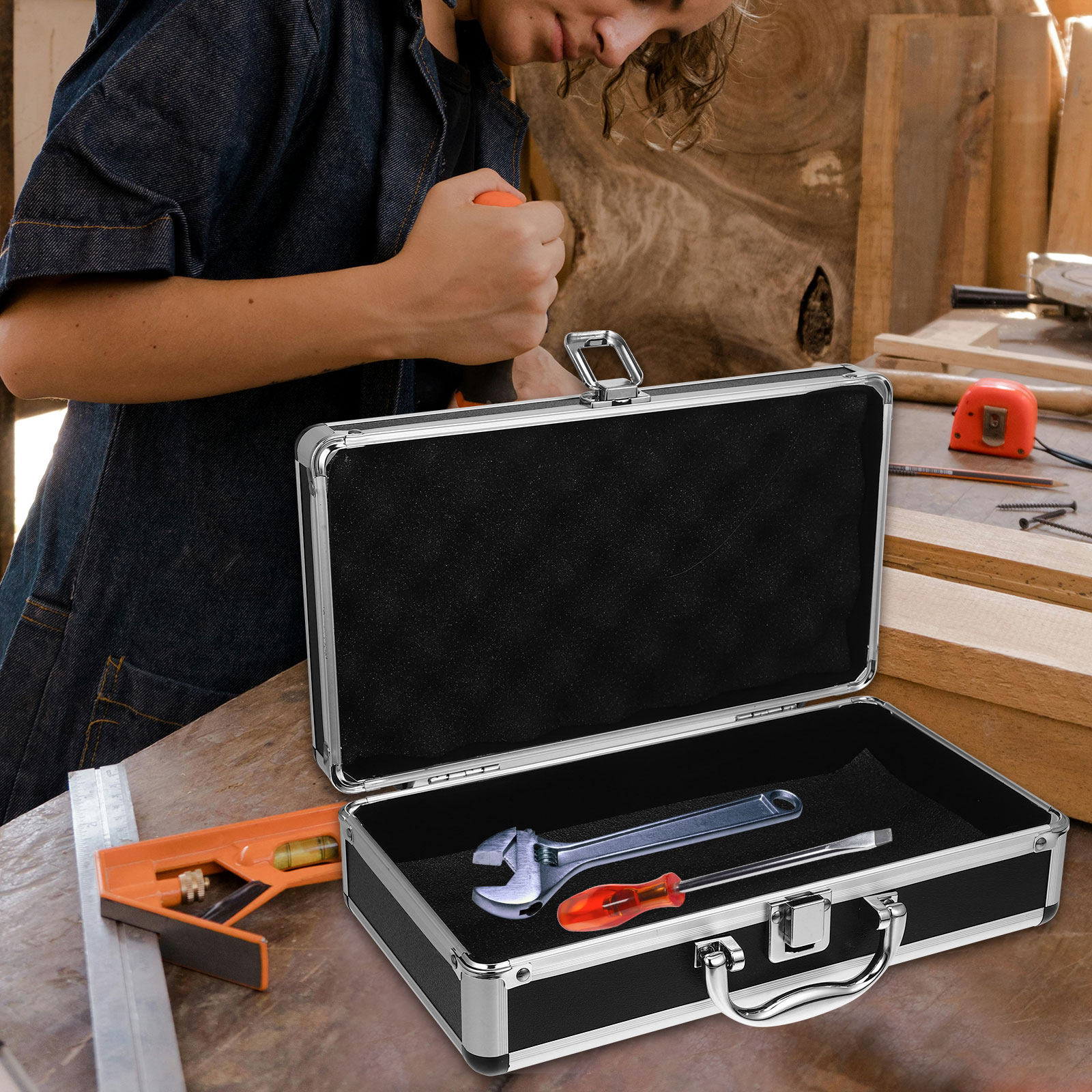 Workshop Tools Box - Lockable Aluminum Alloy Tools Box Portable