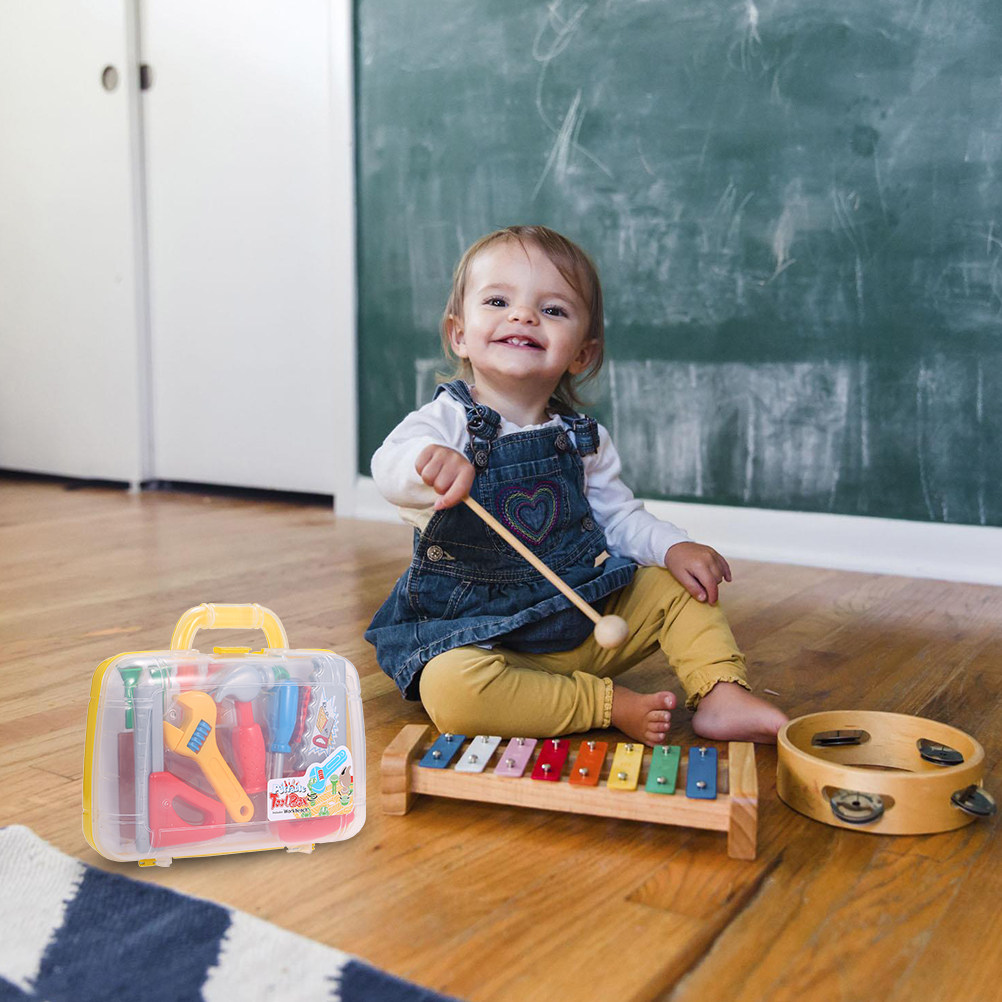 1Set Plastic Tool Box Kid Hand - Tools Workshop Kids ulasan dan harga