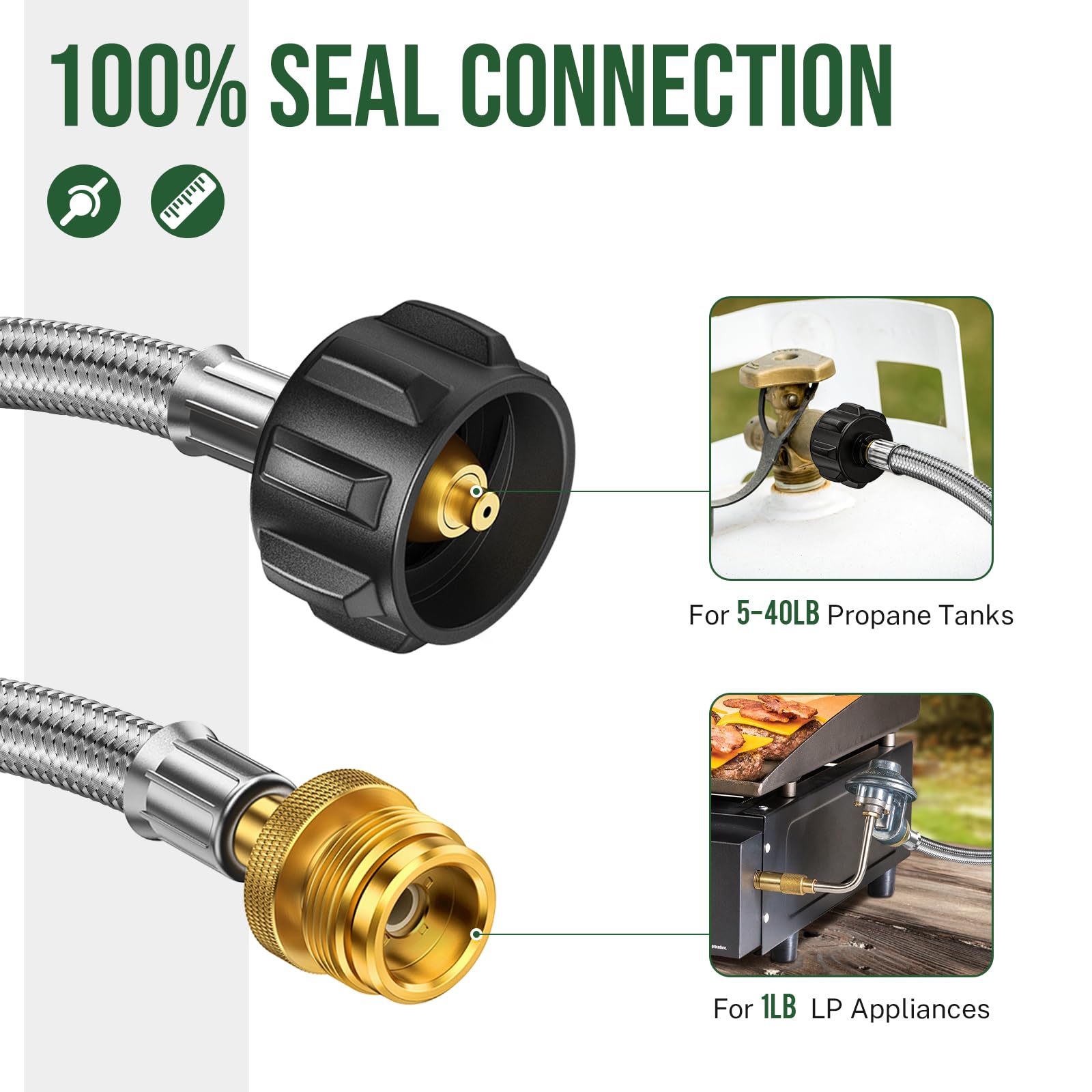 Propane Hose Adapter 5FT Stain - Tools Qcc ulasan dan harga