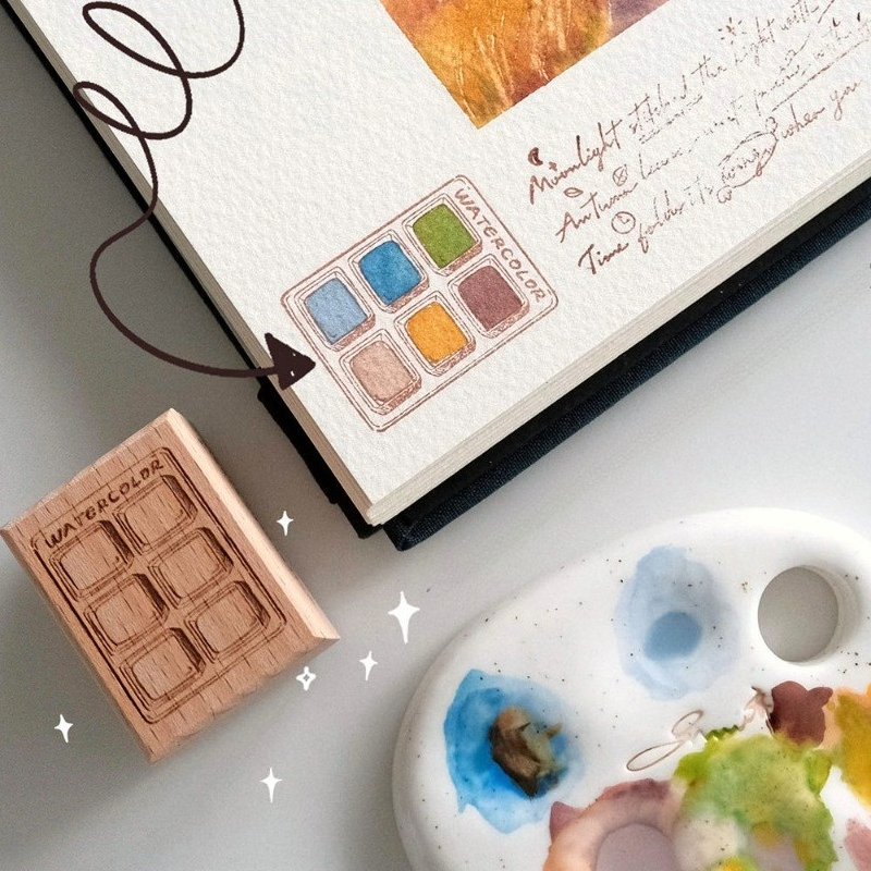 6 Grid Watercolor Color Card W - Tools Qa ulasan dan harga