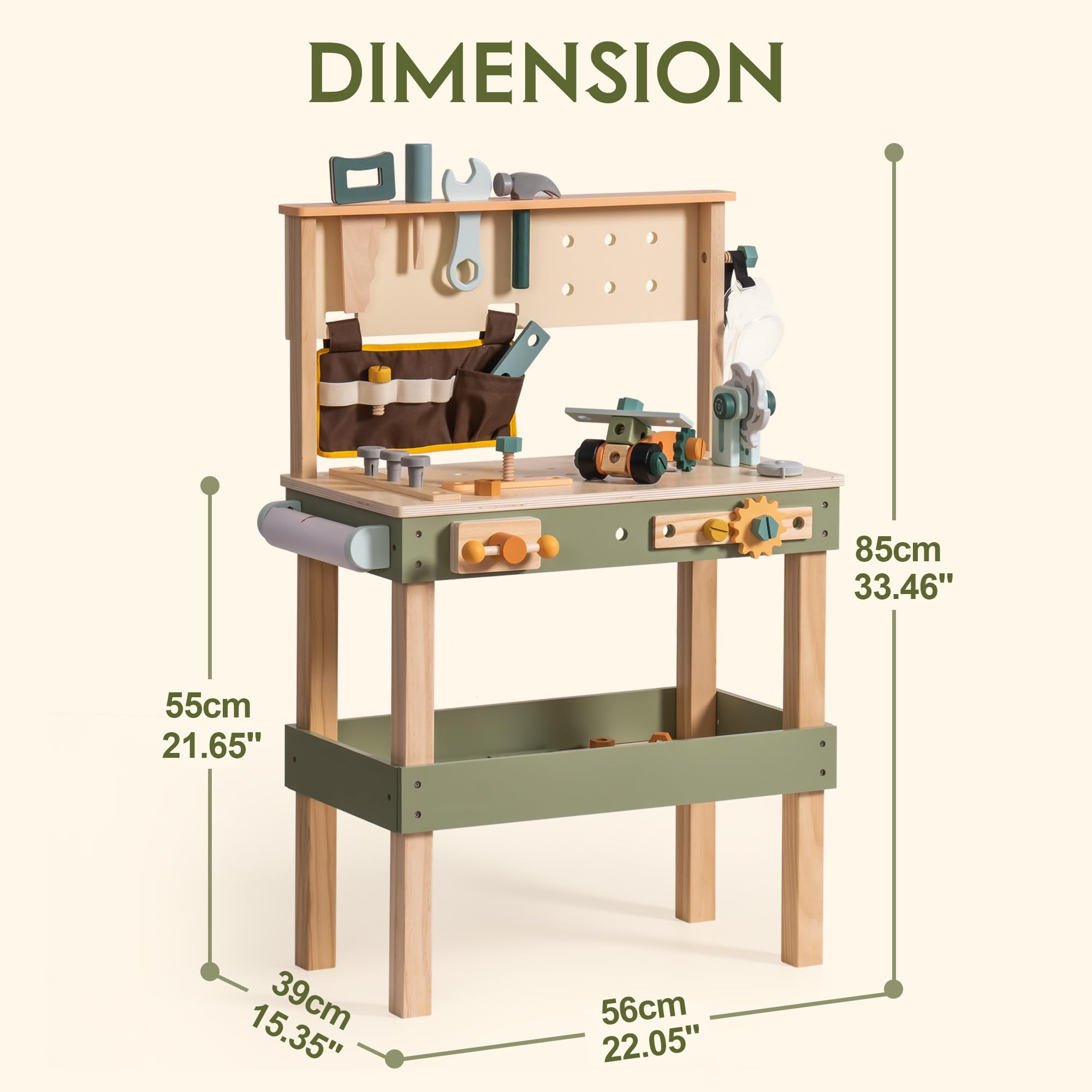 ROBOTIME Wooden Kids Tool Benc - Tools Workshop Kids ulasan dan harga