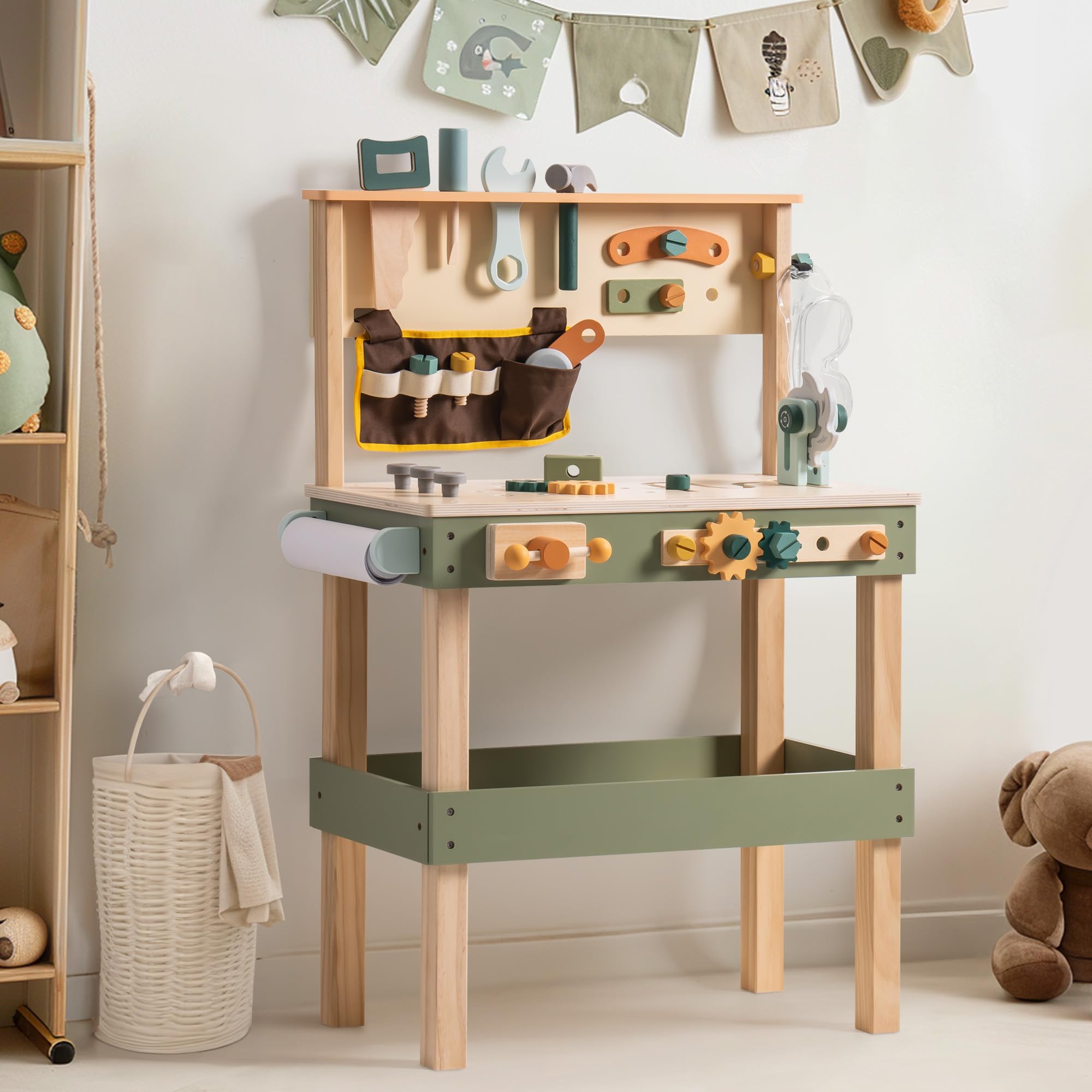 ROBOTIME Wooden Kids Tool Benc - Tools Workshop Kids ulasan dan harga