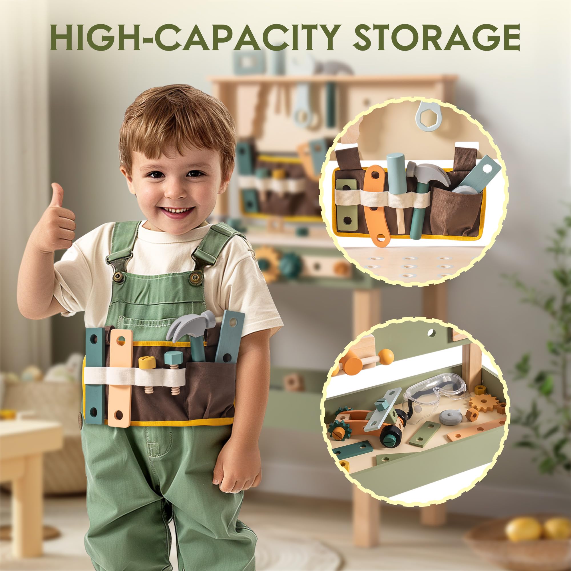 ROBOTIME Wooden Kids Tool Benc - Tools Workshop Kids ulasan dan harga