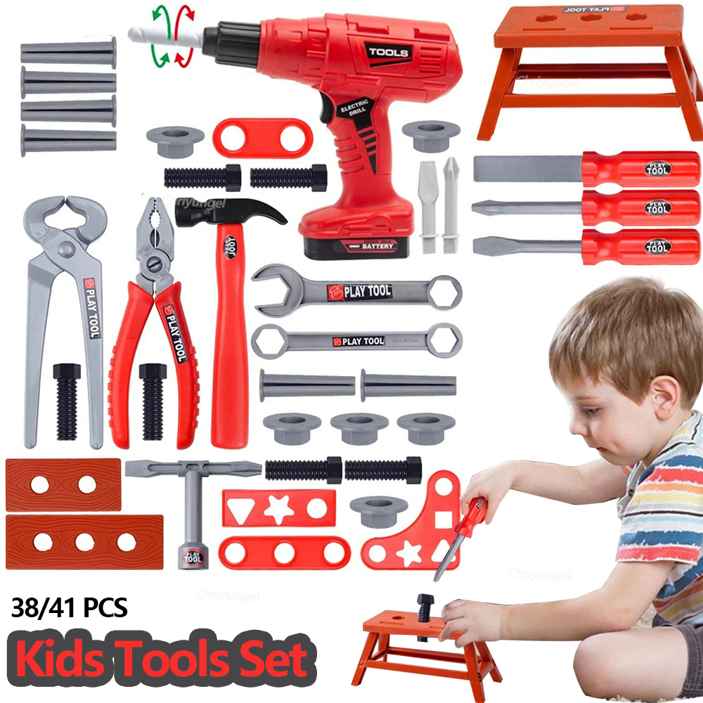 38/41 PCS Pretend Tools Kit Ki - Tools Workshop Kids ulasan dan harga