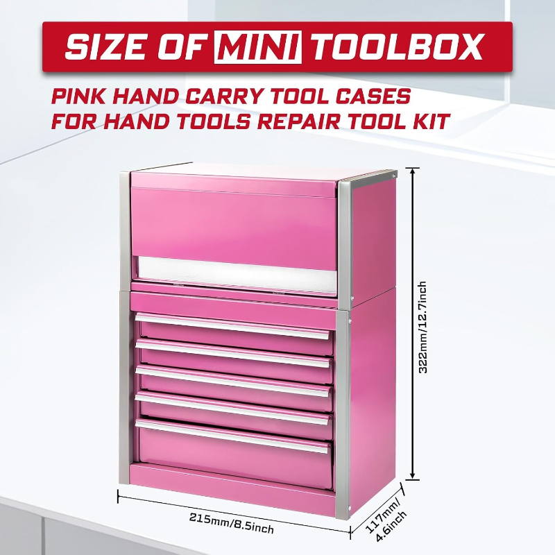 Rolling Pink 8 Drawer Tool Box - Workshop Tools Box ulasan dan harga