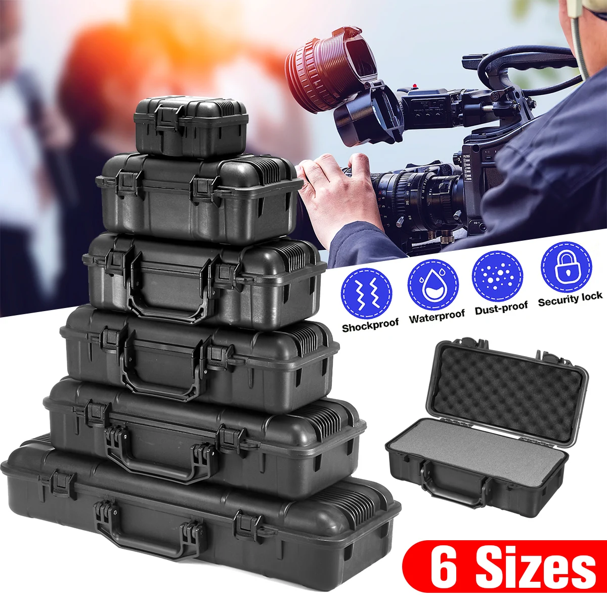 Waterproof 6 Sizes Black Hard  - Workshop Tools Box ulasan dan harga