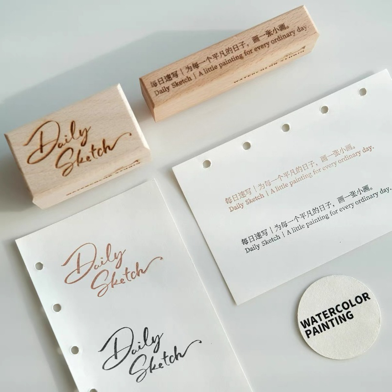 Wooden Rubber Stamps Watercolo - Tools Qa ulasan dan harga