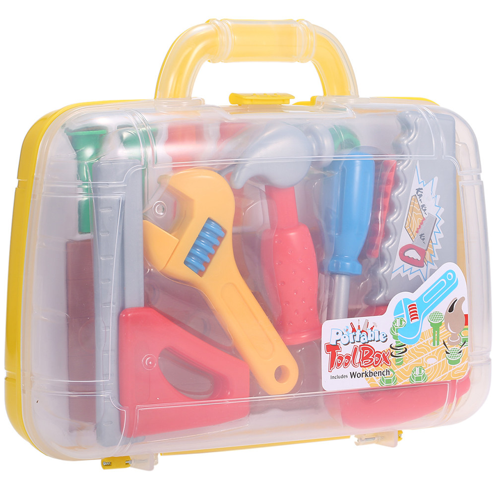1Set Plastic Toolbox Kid Tool  - Tools Workshop Kids ulasan dan harga