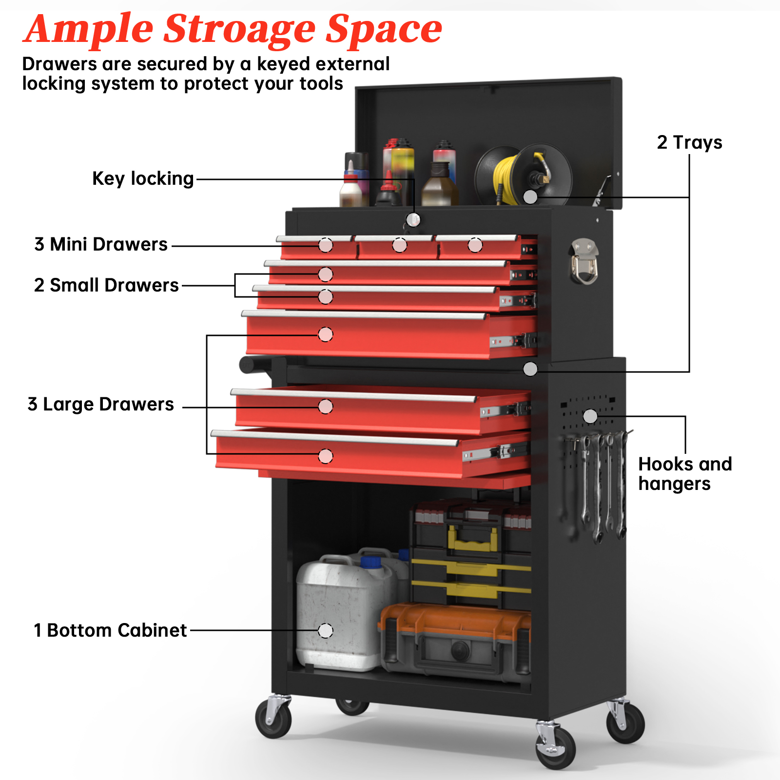 5/8-Drawer Tool Chest Rolling  - Workshop Tools Box ulasan dan harga